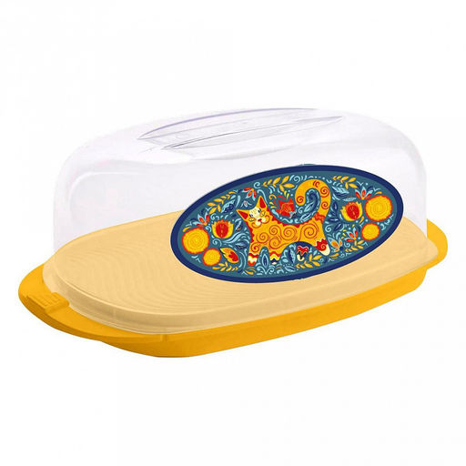 "Sugar&Spice" Контейнер для продуктов пластмассовый "Vanilla" 29,2х17х10,5см, с поддоном "Узоры", прозрачный (Россия)