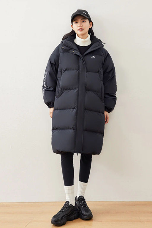 Пуховик удлиненный Черный - Anta sport фото 5