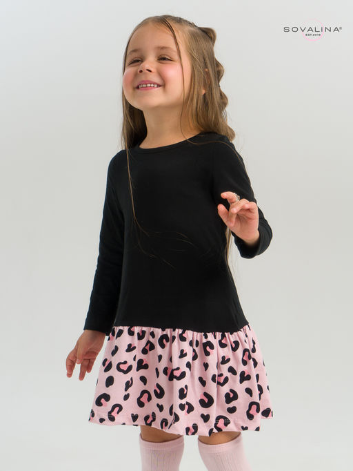Платье Алиса дл/р черный-нежный леопард - Sovalina фото 9