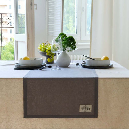 Дорожка Этель ECO, цвет серый, 40х130 +/-6 см, 70% хл, 30% лён, 190 г/м2