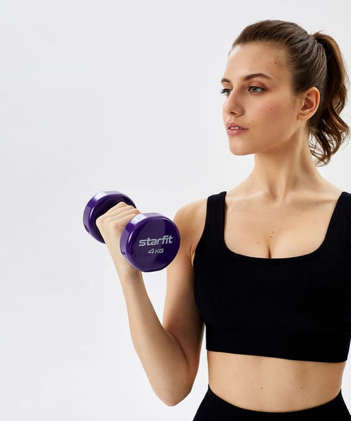Гантель виниловая STARFIT DB-101 4 кг, фиолетовый. - Jogel фото 4