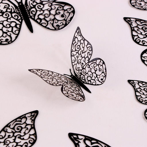 Набор для украшения Бабочки, 12 штук, цвет чёрный - Страна карнавалия фото 2