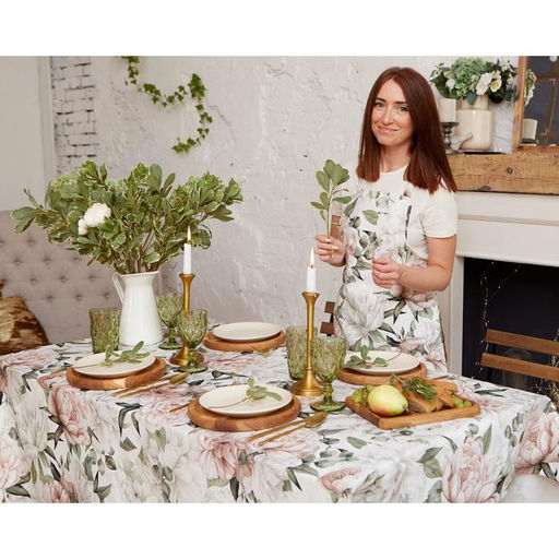 Скатерть «Этель» Пионы 149×220 см, 100% хлопок, саржа 190 г/м²
