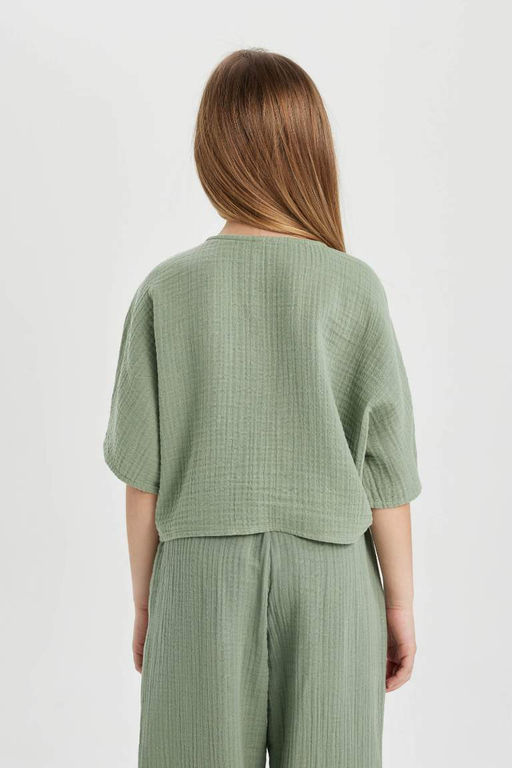 Блузка с коротким рукавом для девочки - Defacto фото 5