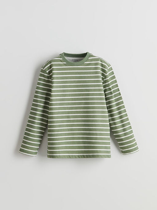 Bisiklet Yaka ?izgili Erkek ?ocuk Ti??rt