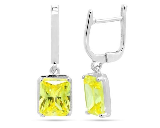 Серьги из серебра крайола циркон, Куб