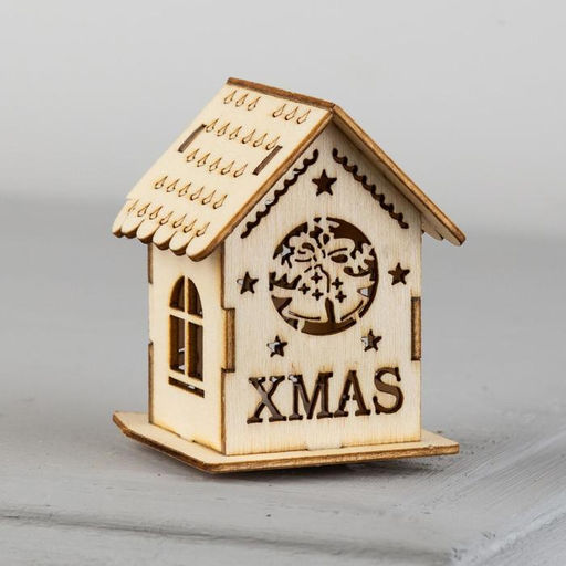 Ёлочная игрушка Домик с колокольчиками, 6х4.5х4.5 см, от батареек, свечение тёплое белое - Luazon lighting фото 2