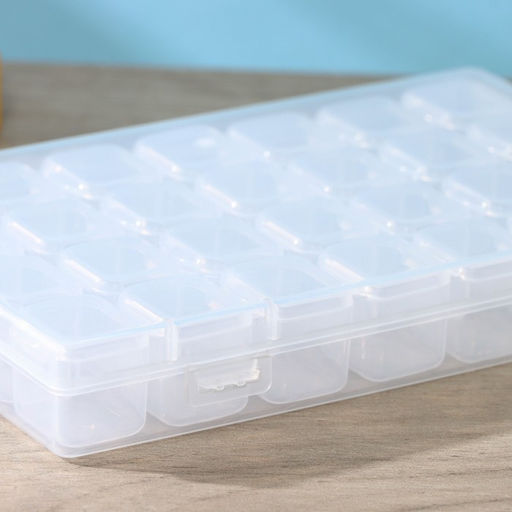 Органайзер для хранения RICCO, пластик, 28 ячеек, 17.5×11×2.8 см, прозрачный