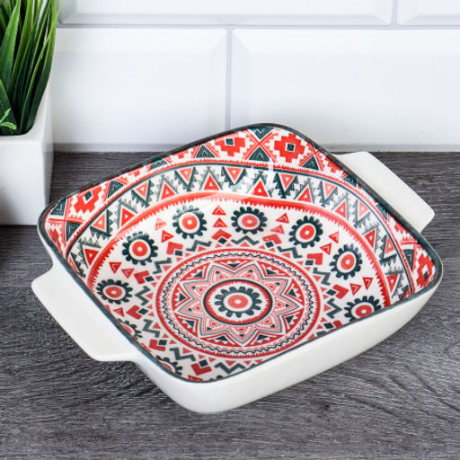 Блюдо квадратное 20х16х5 см с ручками керамика / ZY066 / уп 6/48/ - Галеонтрейд фото 4