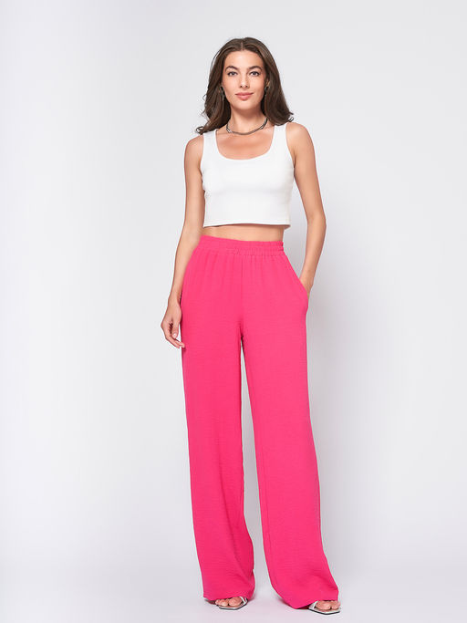 Брюки цвета фуксии широкие - 1001dress фото 2