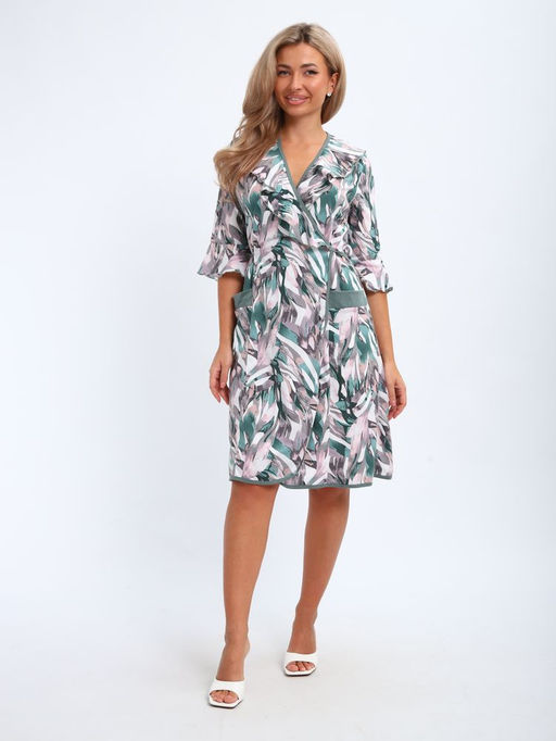 Халат женский, модель 130, трикотаж (46 размер, Джунгли)