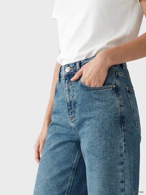 Y?ksek Bel Wideleg Kad?n Jean Pantolon