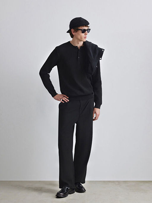 Bisiklet Yaka Erkek Triko Kazak