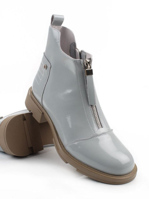 01-M43-9 GRAY/LT. BLUE Ботинки демисезонные женские (натуральная кожа)