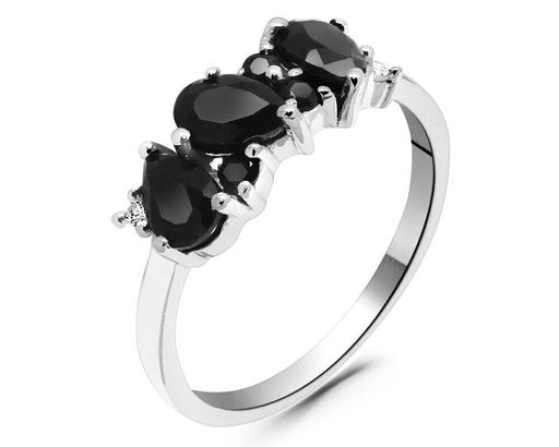 Кольцо из серебра сапфир корунд, Идель