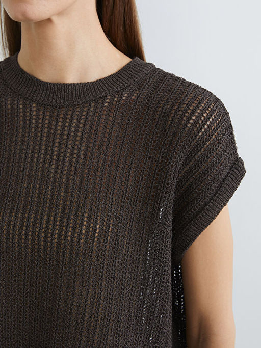 Bisiklet Yaka Ajurlu Kad?n Triko Kazak