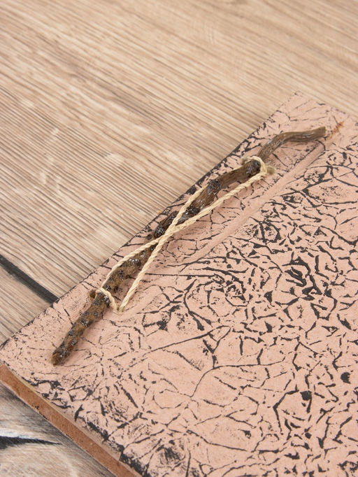 Блокнотик плетёный, 48 листов, 14×18×2 см, бежево-чёрный