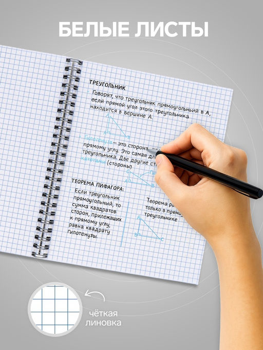 Тетрадь 96 листов в клетку, на гребне, Эстетика, МИКС