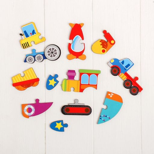 Головоломка пазл из крупных деталей Транспорт - Лесная мастерская фото 6