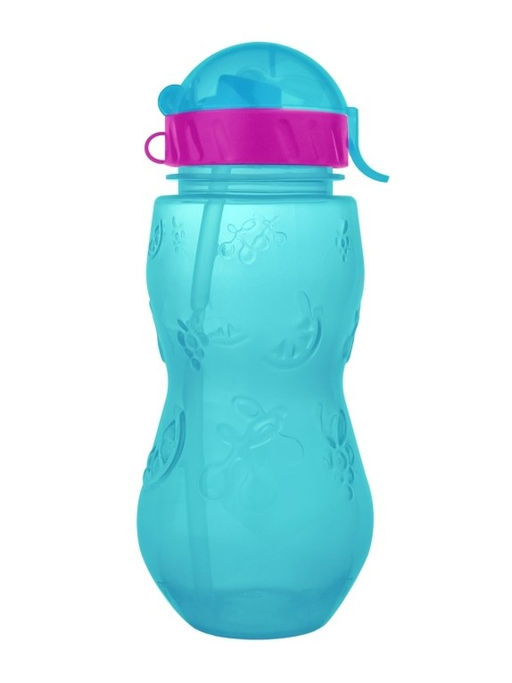 Бутылка "Fruit" с трубочкой, blue (400 ml)