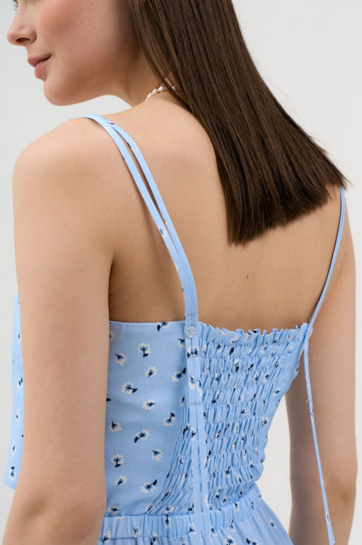 Платье Lenata 16501 голубой с рисунком