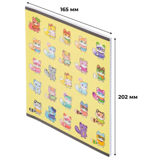 Цена за 2 шт. Тетрадь общая А5 48л NFT Котики желт ,клет,скреп, ВД-лак