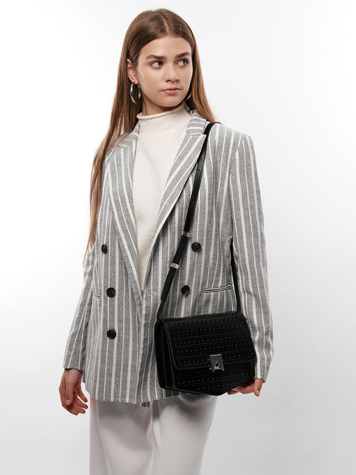 LACCOMA сумка Q8020-1-черный натуральная кожа  фото 9