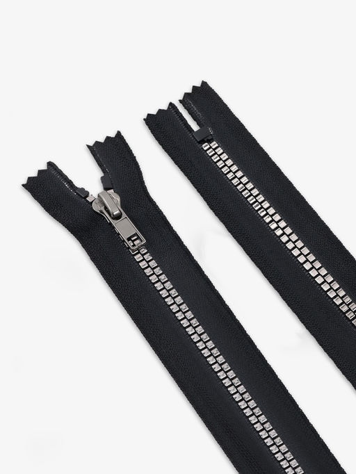 Цена за 10 шт. Молния «Трактор», №5, неразъёмная, декоративное звено «Квадрат», замок автомат, 18 см, чёрная