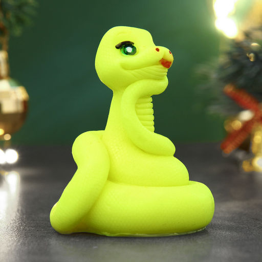 Фигурное мыло Змейка Ёлочка желтое, 55г - Мыльные штучки фото 3