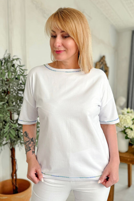 Футболка Rumoda 2220 голубой+белый  фото 2