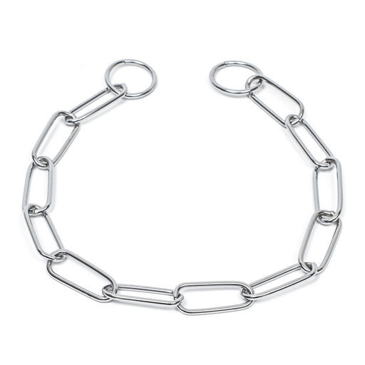 Ошейник - удавка металлический, сварная цепь, длинное звено, 50 см, толщина проволоки 3 мм - Пижон фото 2