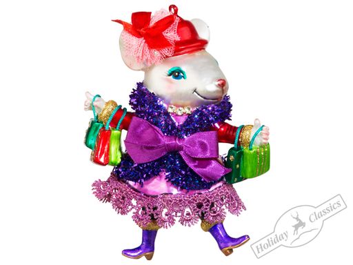 Мышь-Леди Рождественская распродажа (стекло) 9,6х13 см - Holiday classics фото 2