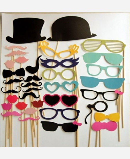 Фотобутафория, 58 предметов (усы, очки, улыбки, галстуки и др). 9046023 - Yiwu youda import & export co фото 3