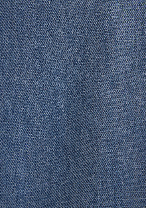 Jeremy Classic Denim Suni Kurklu Indigo Mavisi Jean Gomlek  фото 9