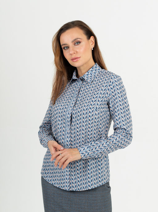 Женская рубашка с длинным рукавом приталенного силуэта - Трика фото 2