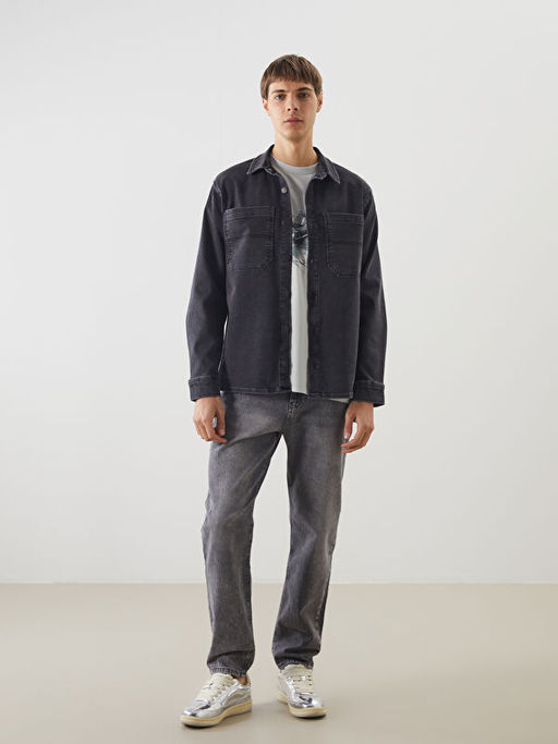 Standart Kal?p Erkek Jean Ceket