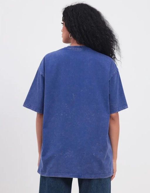 K12360 Футболка OVER SIZE (плотный хлопок) СИНИЙ