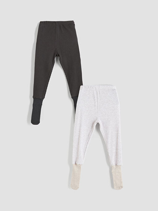 Beli Lastikli ?orapl? Erkek Bebek Pijama Alt 2li