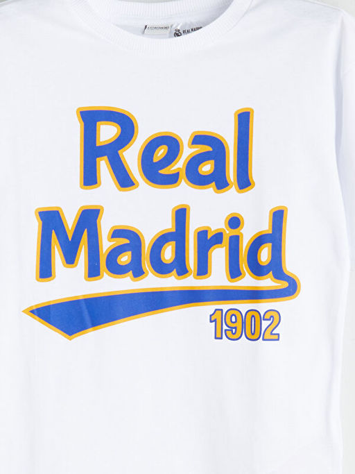 Bisiklet Yaka Real Madrid Bask?l? Erkek ?ocuk Ti??rt