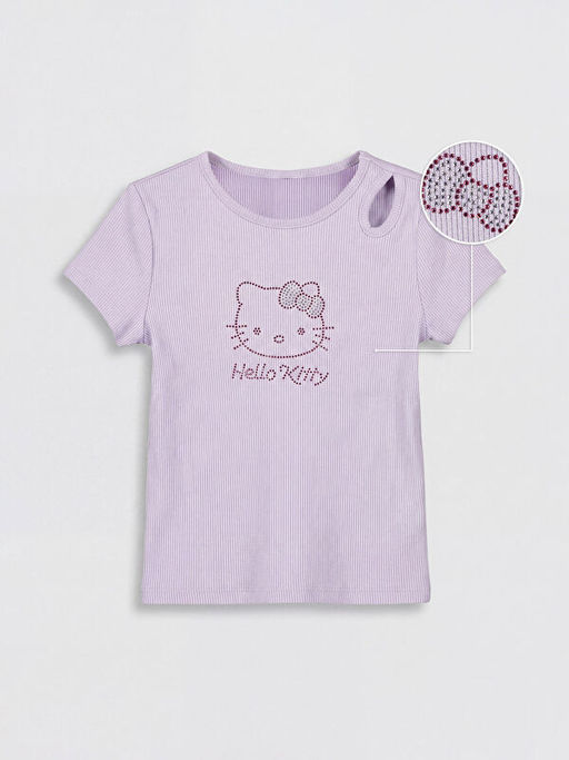 Футболка Hello Kitty в рубчик для девочек