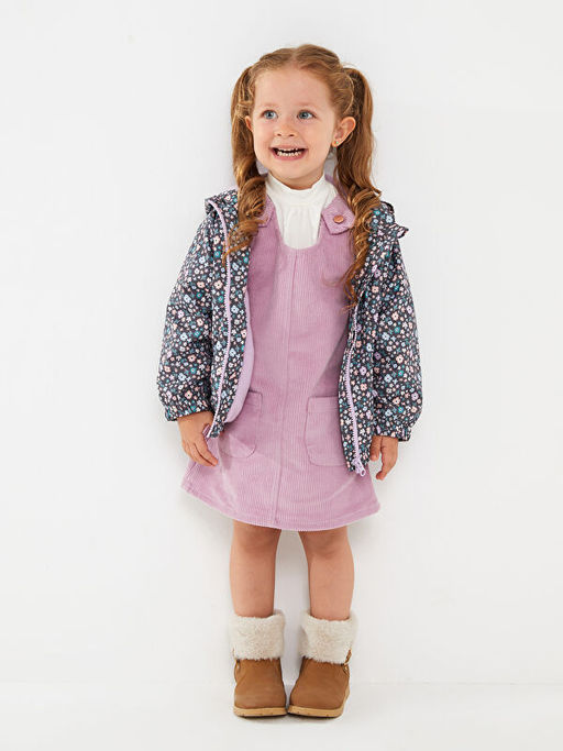 Kap??onlu Uzun Kollu Bask?l? K?z Bebek Mont - Waikiki фото 2