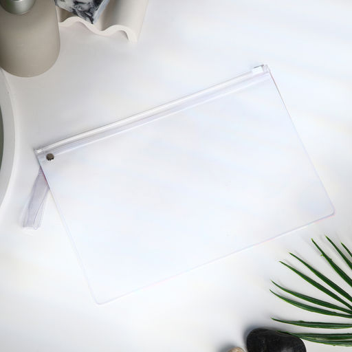 Цена за 2 шт. Косметичка для бассейна с застёжкая зип-лок, большая, принт Summer, прозрачная/красная - Simaland фото 2