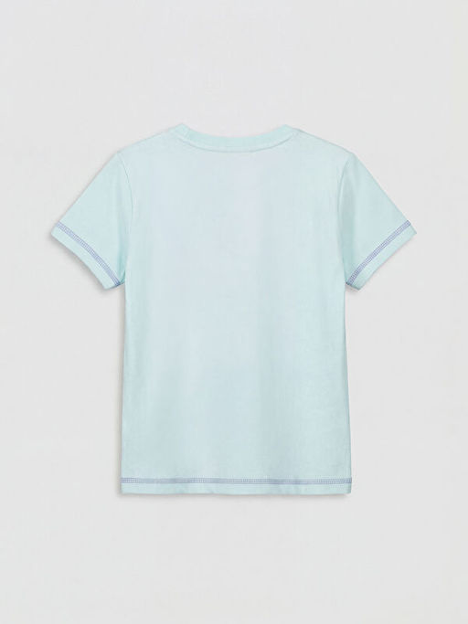 Bisiklet Yaka Bask?l? K?z ?ocuk Ti??rt