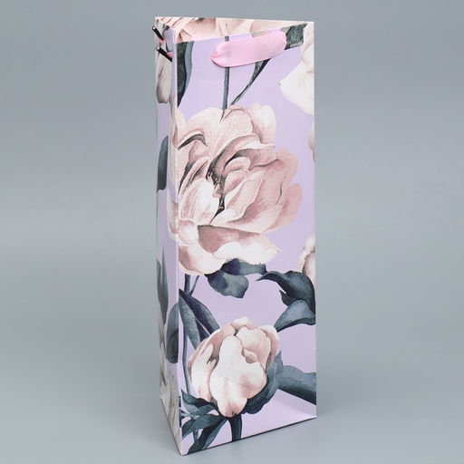 Цена за 2 шт. Пакет подарочный под бутылку, упаковка, Нежность, 13?32?11 см