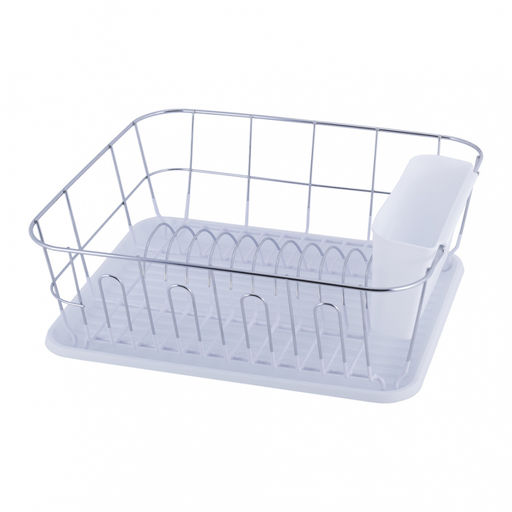 _Сушилка для посуды 37*33*13,5 хром с поддоном (бел.) арт. 0763D/A