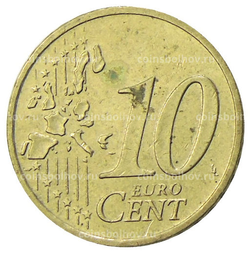 Монета 10 евроцентов 2002 года A Германия
