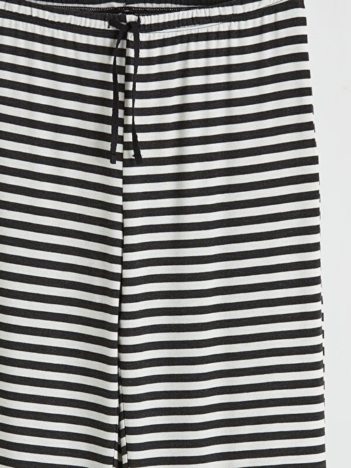 Beli Lastikli ?izgili Kad?n Pijama Alt?