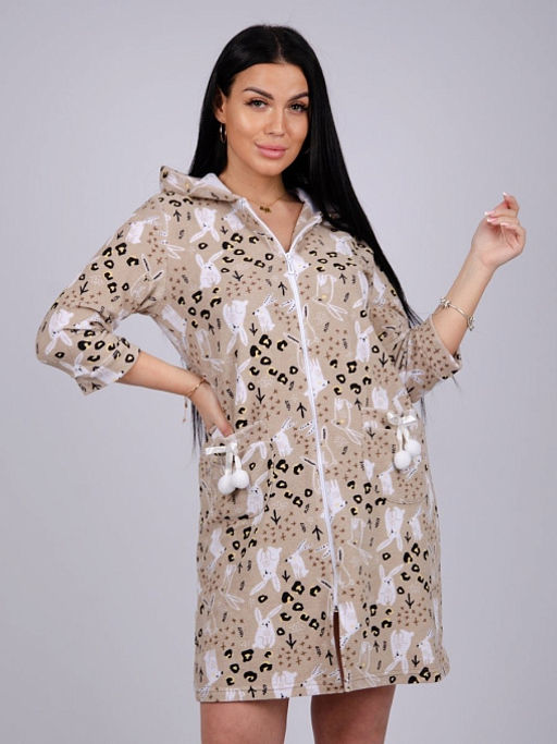 Халат махра Х-98-бежевый - Ihomelux фото 2