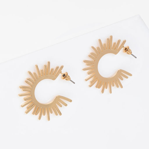 Серьги металл Атмосфера солнце, ярило, цвет золото