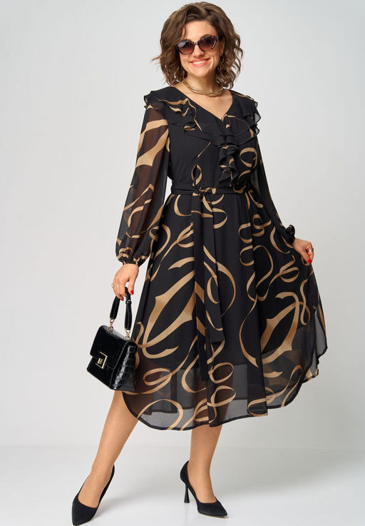 Платье EVA GRANT 7297В принт ленты